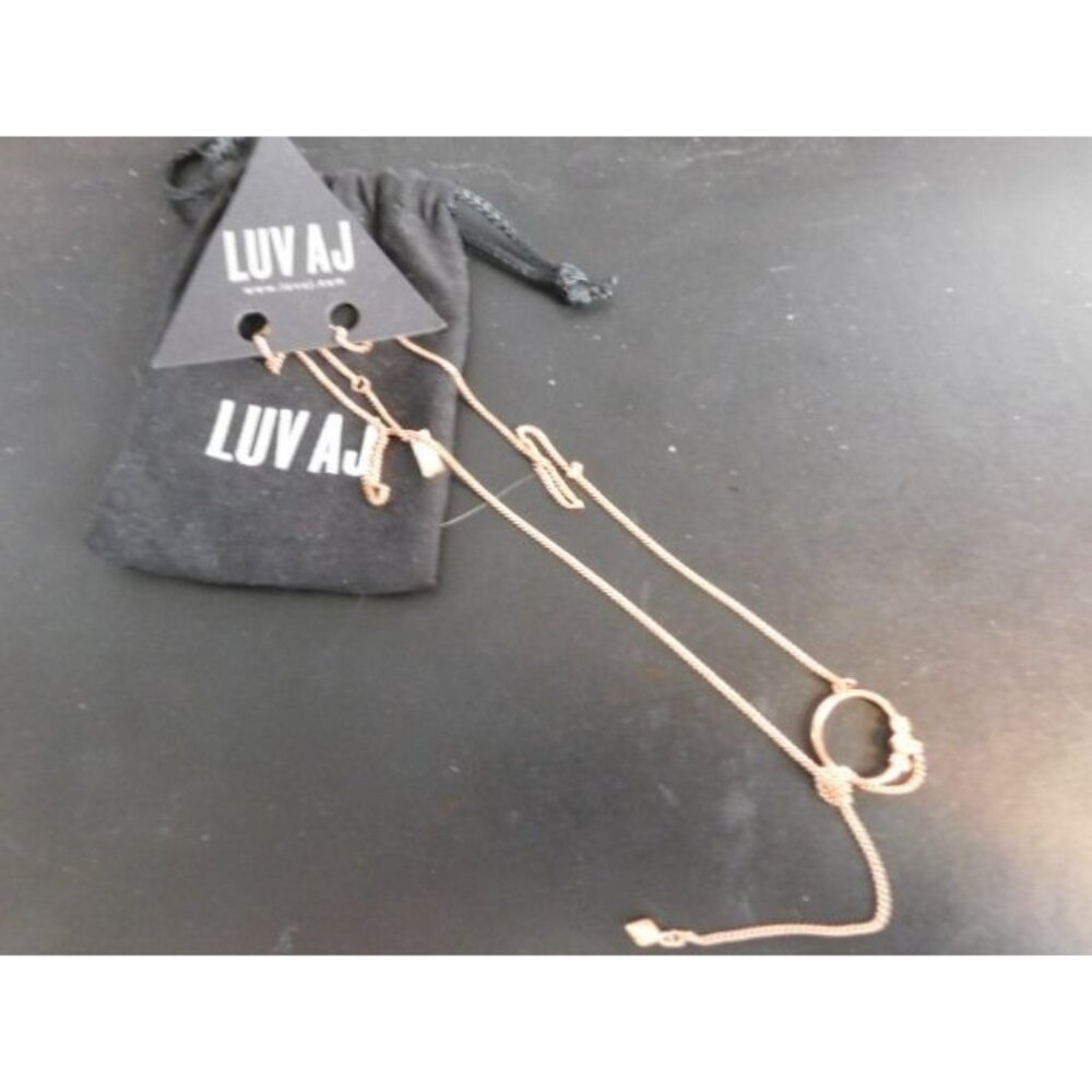 Luv AJ Rose tone Delicate Necklace NEW W/ bag